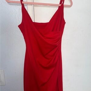 SOLD ON FB Strapless Red Draped Dress